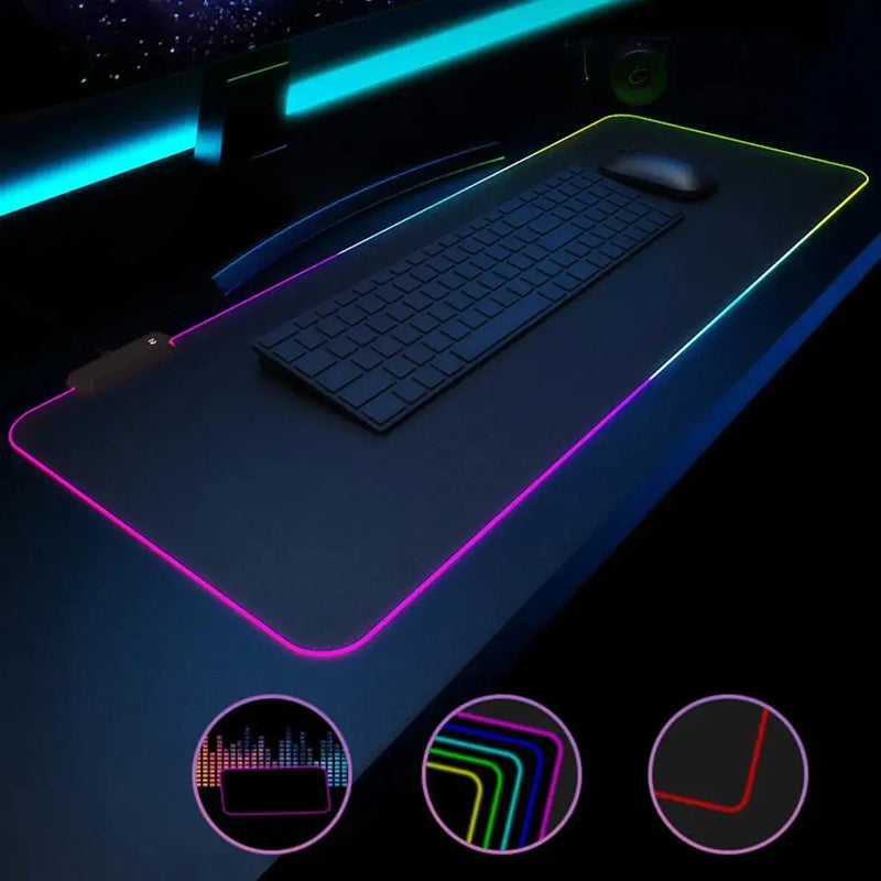 Mousepad rgb antiderrapante gaming para computador , grande/médio/pequeno