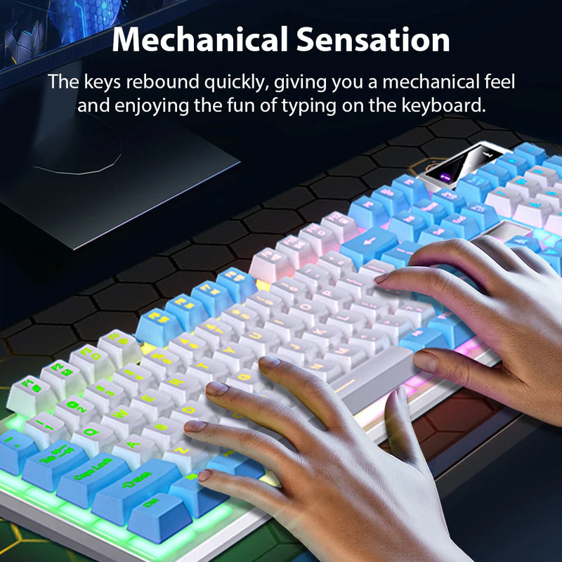 Teclado com fio K500 RGB , membrana de sensação mecânica para jogos  Windows e IOS , 104 teclas.